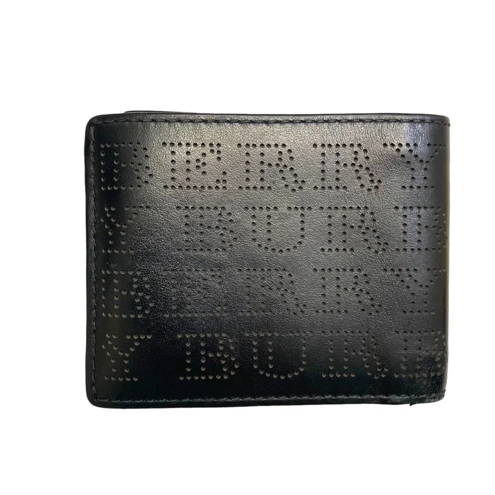 Burberry black leather perforated men’s wallet rare